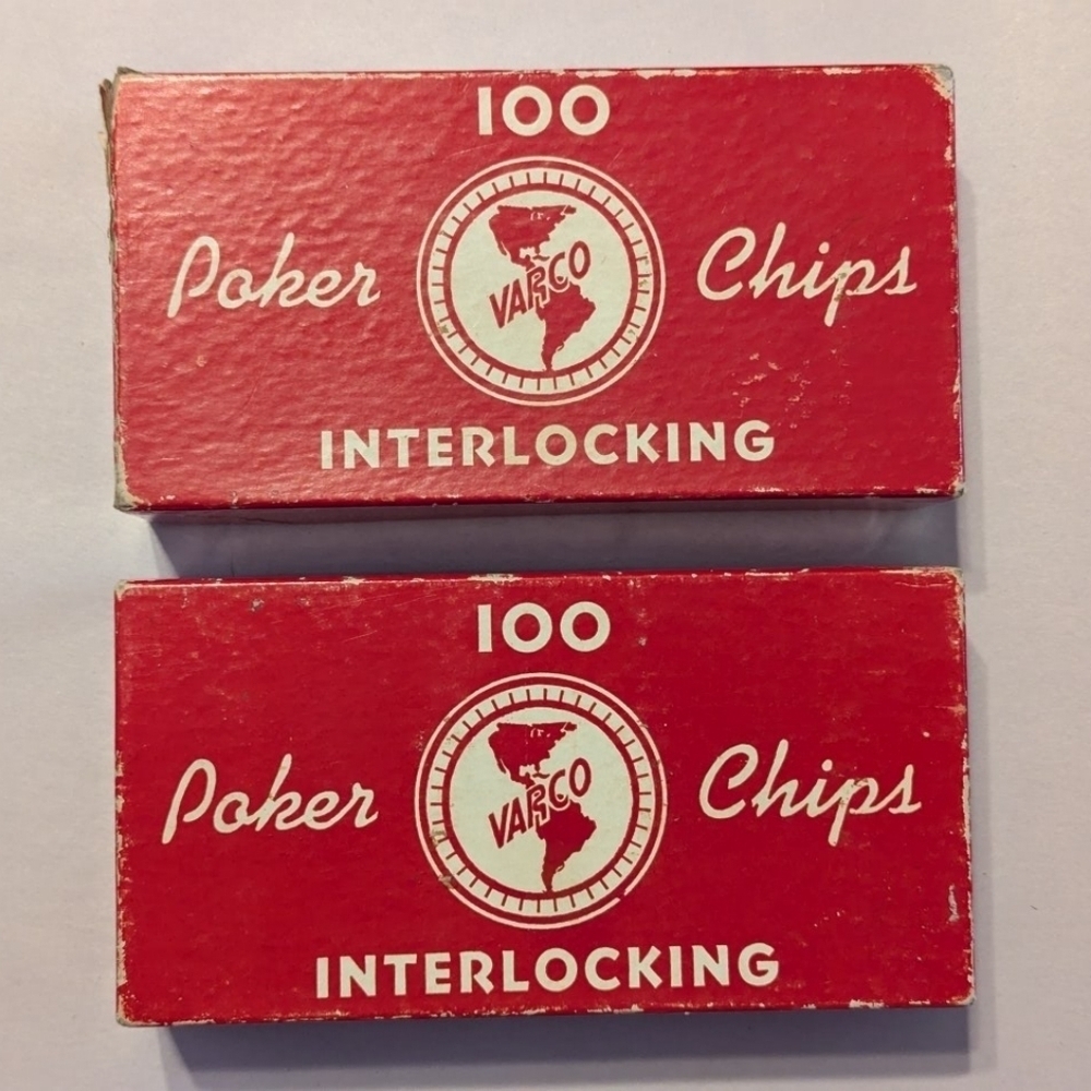 Fred Varney & Company vintage poker chips set of 2 boxes